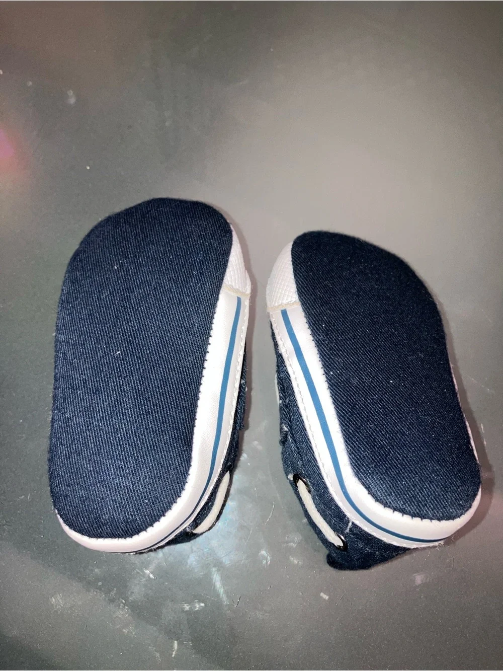 Koala Kids Navy Blue & White Slip-On Baby Boat Shoes Size 2